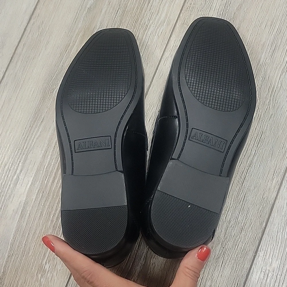Alfani Size 7 Black Vegan Leather Loafer New